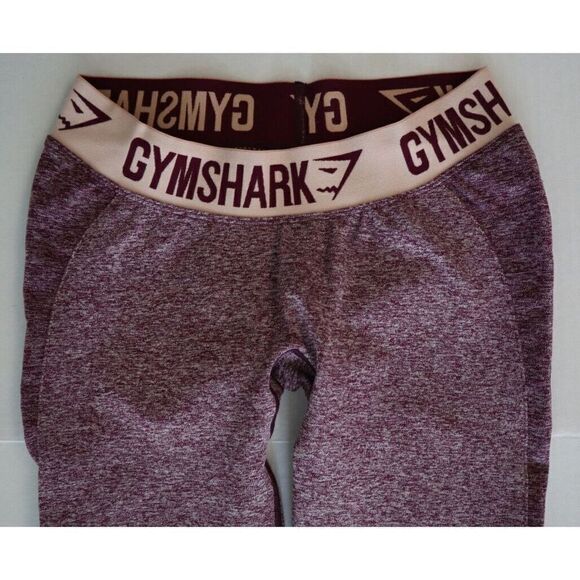 Gymshark Dry Women's Sz Small Maroon Seamless Stretch Athletic Leggings - Picture 3 of 7